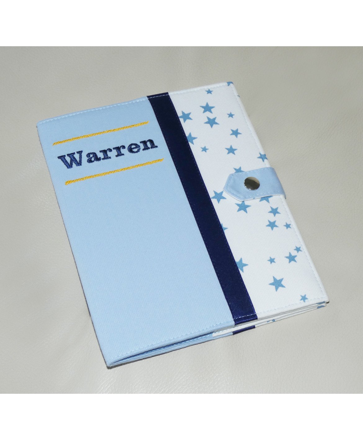 Protège carnet de santé rigide étoilé personnalisé - Cadeau de naissance garçon personnalisé - bleu Protège carnet de santé rigide étoilé personnalisé - Cadeau de naissance garçon personnalisé - bleu