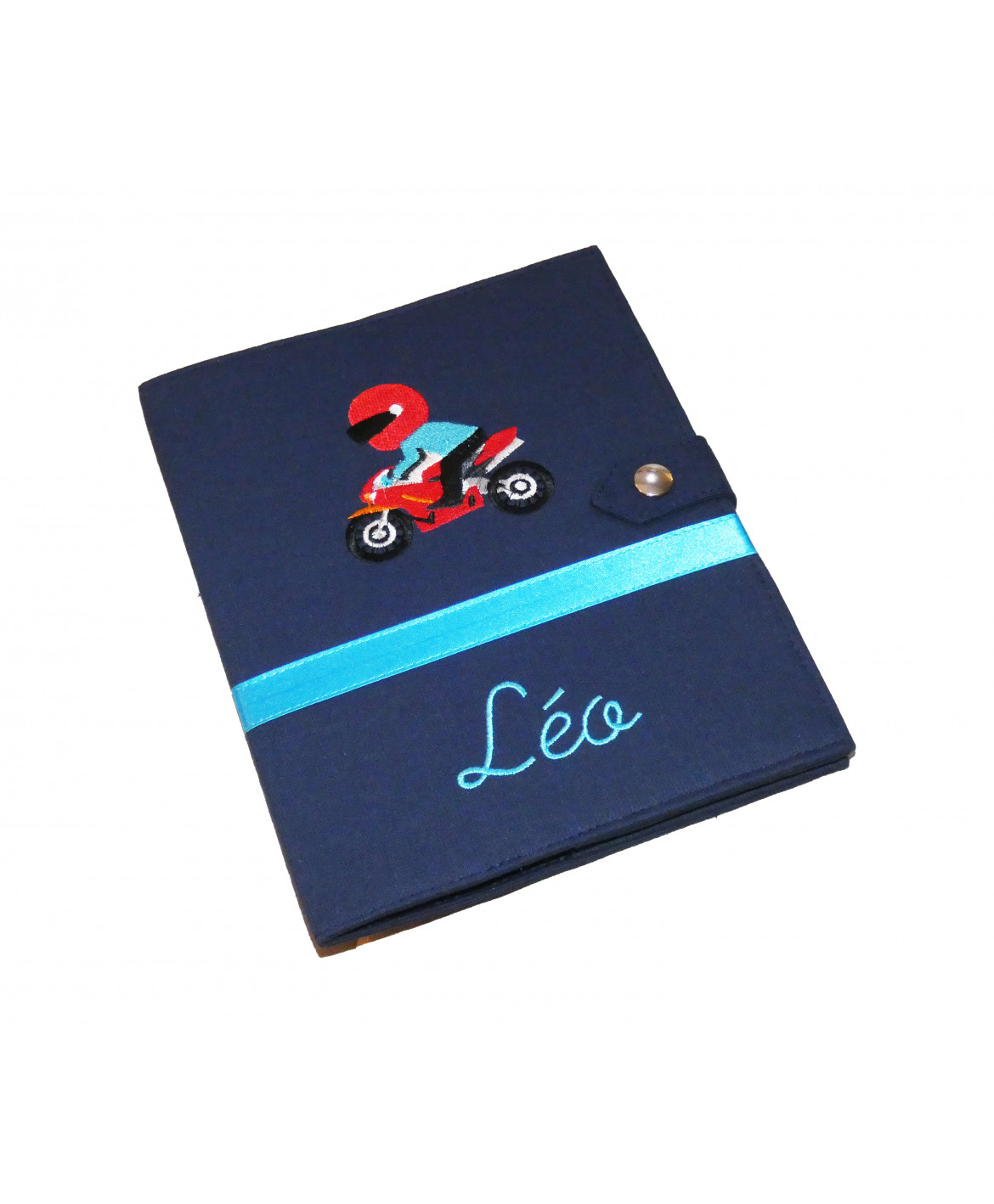 Protège carnet de santé rigide personnalisé - bleu marine - moto - Cadeau de naissance garçon Protège carnet de santé rigide personnalisé - bleu marine - moto - Cadeau de naissance garçon