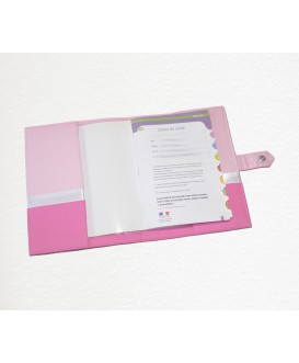 Protège carnet de santé licorne rose fille rigide personnalisé - Cadeau de naissance personnalisé