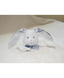 Doudou lapin blanc - noeud de papillon