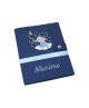 Protège carnet de santé rigide personnalisé - bleu marine - bébé éléphant - Cadeau de naissance garçon