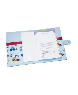 Protège carnet de santé rigide personnalisé - voitures - garçon