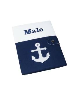 Protège carnet de santé rigide personnalisé - Cadeau de naissance personnalisé - thème marin