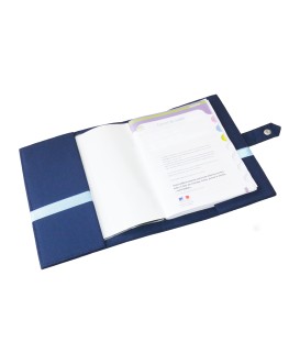 Protège carnet de santé rigide personnalisé - papillon bleu - bleu marine - Cadeau de naissance garçon