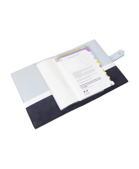 Protège carnet de santé rigide personnalisé gris et anthracite - Thème éléphant - Cadeau de naissance personnalisé