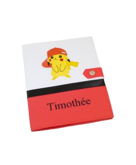 Protège carnet de santé fille - garçon personnalisé rigide - pokémon - pikachu