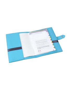 Protège carnet de santé garçon personnalisé rigide - baby feet - bleu turquoise- turquoise - cadeau de naissance personnalisé