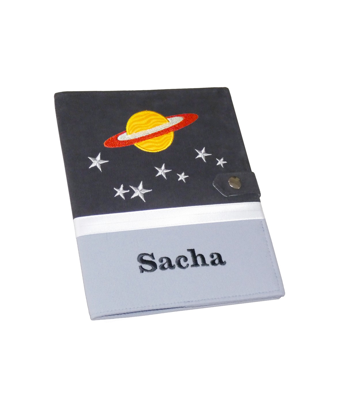 Protège carnet de santé rigide personnalisé - thème l'espace - Cadeau de naissance garçon