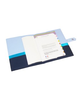 Protège carnet de santé garçon personnalisé rigide - baby feet - bleu - turquoise - cadeau de naissance personnalisé