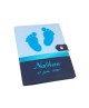 Protège carnet de santé garçon personnalisé rigide - baby feet - bleu - turquoise - cadeau de naissance personnalisé
