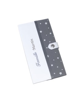 Protège livret de famille rigide - personnalisé - Cadeau de naissance personnalisé