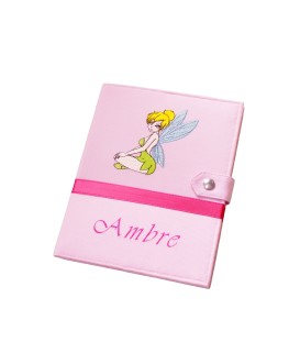 Protège carnet de santé rigide personnalisé - Clochette - fille