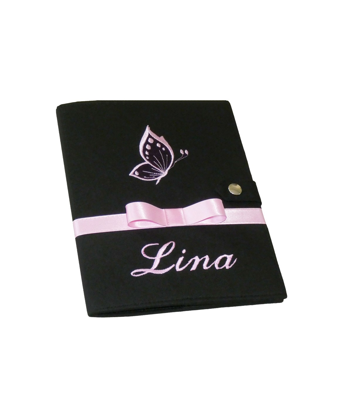 Protège carnet de santé rigide personnalisé - papillon - Cadeau de naissance fille personnalisé