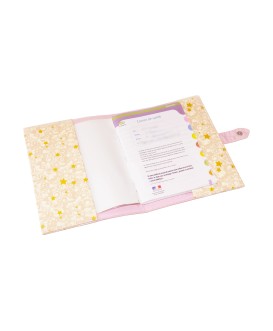 Protège carnet de santé rigide personnalisé - fée - étoiles dorées