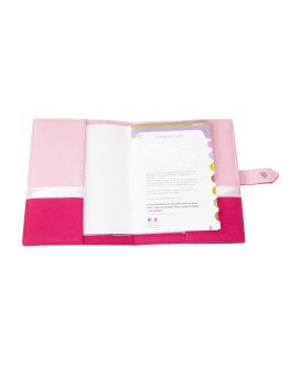 Protège carnet de santé rigide personnalisé rose et fuchsia - thème papillon - Cadeau de naissance fille personnalisé