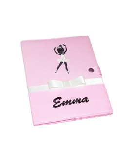 Protège carnet de santé personnalisé rigide rose - danseuse étoile - Cadeau de naissance fille personnalisé