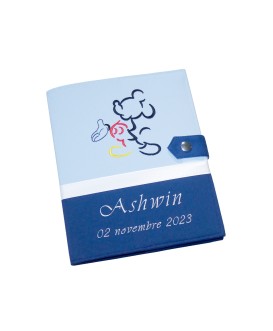 Protège carnet de santé garçon personnalisé rigide - Mickey