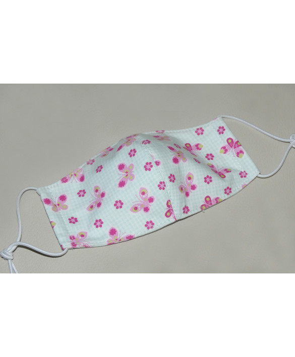 Masque en tissu pour enfant - lavable et réutilisable - papillons